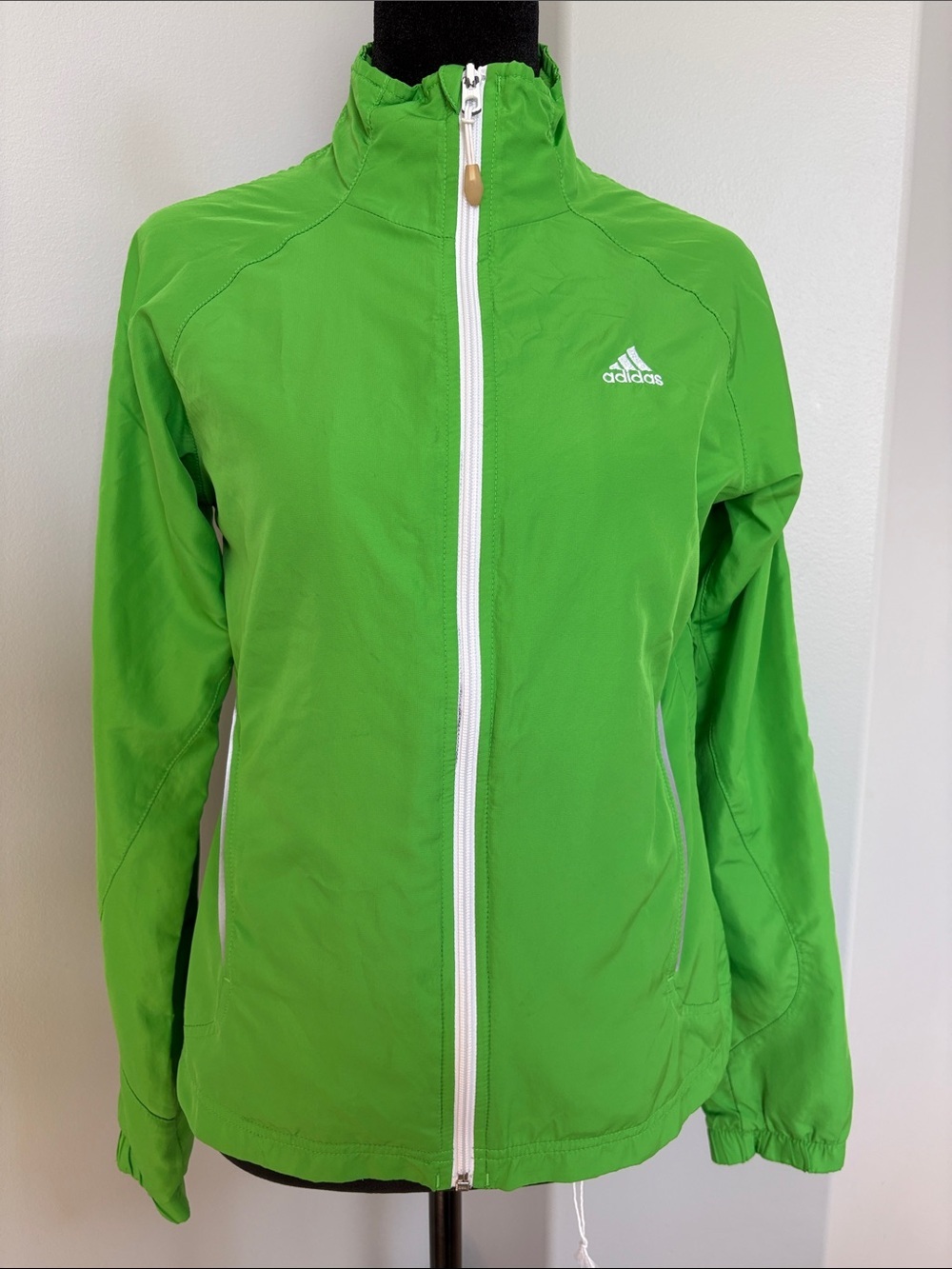 adidas Women's Lime Green Full-Zip Utility Jacket